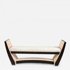 French Art Deco Style Custom Wooden Upholstered Bench - 2795035