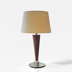 French Art Deco Style Shagreen and Nickel Table Lamp - 4648230
