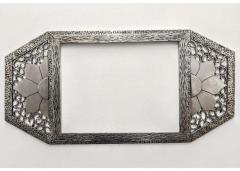 French Art Deco Sunflower Wrought Iron Mirror - 3940871