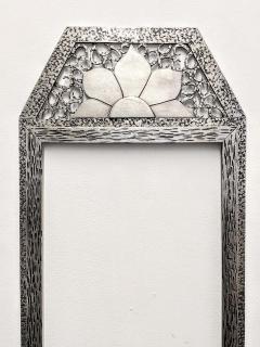 French Art Deco Sunflower Wrought Iron Mirror - 3940872