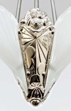 French Art Deco Three Panels Feather Chandelier - 3941674