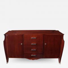 French Art Deco Tiger Mahogany Sideboard in the style of Jules Emile Leleu - 1434016