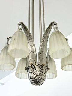 French Art Deco Tulip Pendant Chandelier - 3941329