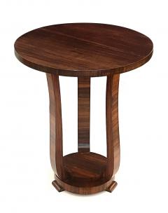 French Art Deco Walnut Circular Tripod Occasional Table - 4683973