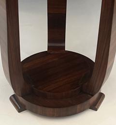French Art Deco Walnut Circular Tripod Occasional Table - 4683975
