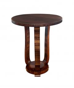 French Art Deco Walnut Circular Tripod Occasional Table - 4684010