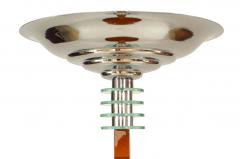 French Art Deco Walnut Floor Lamp With Shelves - 1377449