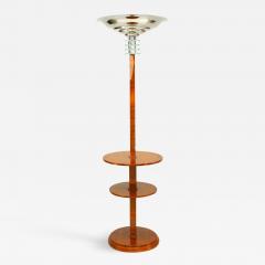 French Art Deco Walnut Floor Lamp With Shelves - 1382253