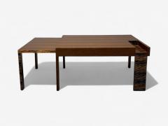 French Art Deco Wood Palm Veneer Expandable Coffee Table France 1960s - 4261281