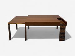 French Art Deco Wood Palm Veneer Expandable Coffee Table France 1960s - 4261283