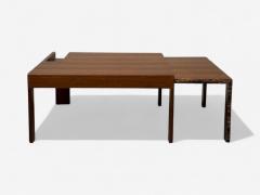 French Art Deco Wood Palm Veneer Expandable Coffee Table France 1960s - 4261287