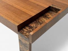 French Art Deco Wood Palm Veneer Expandable Coffee Table France 1960s - 4261289