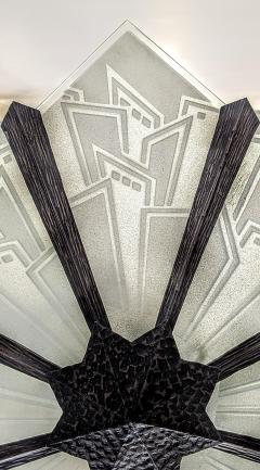 French Art Deco Wrought Iron Chandelier - 4378308