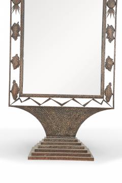 French Art Deco Wrought Iron Cheval Mirror - 4630381