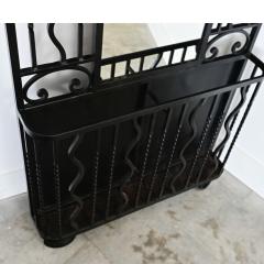 French Art Deco Wrought Iron Hall Tree with Mirror - 4663650