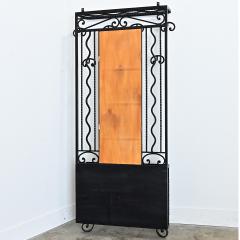 French Art Deco Wrought Iron Hall Tree with Mirror - 4663653