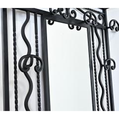 French Art Deco Wrought Iron Hall Tree with Mirror - 4663655
