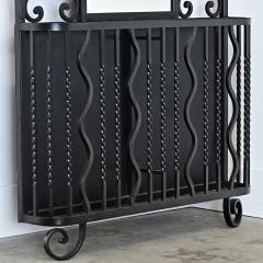 French Art Deco Wrought Iron Hall Tree with Mirror - 4663693