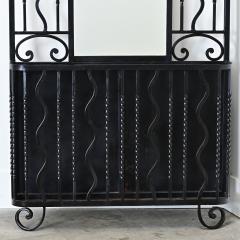 French Art Deco Wrought Iron Hall Tree with Mirror - 4663696