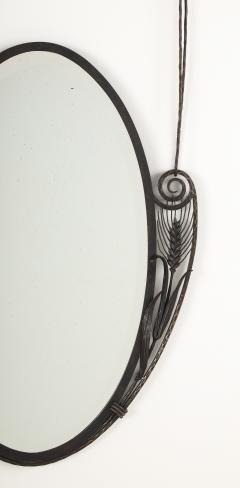 French Art Deco Wrought Iron Wall Mirror circa 1930 - 4423243