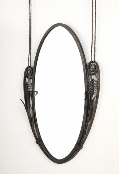 French Art Deco Wrought Iron Wall Mirror circa 1930 - 4423252