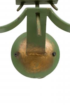 French Art Deco green patina metal sconces pair with 2 scroll arms - 4665528