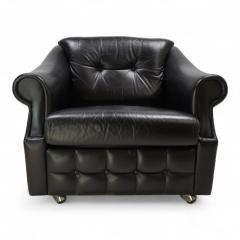French Art Deco leather armchair 1960 - 4741911