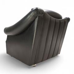 French Art Deco leather armchair 1960 - 4741914
