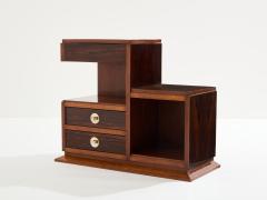 French Art Deco rosewood and brass sewing cabinet 1940s - 3883823