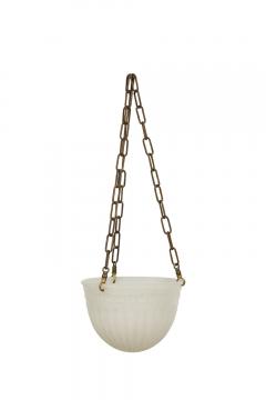 French Art Deco white alabaster bowl shaped lantern - 4657593