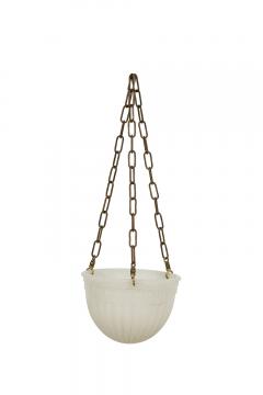 French Art Deco white alabaster bowl shaped lantern - 4657594