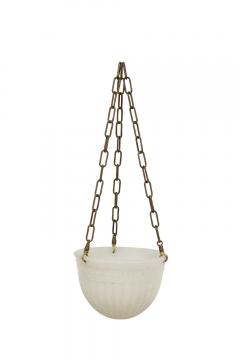 French Art Deco white alabaster bowl shaped lantern - 4657595