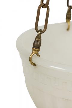 French Art Deco white alabaster bowl shaped lantern - 4657596