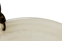 French Art Deco white alabaster bowl shaped lantern - 4657601