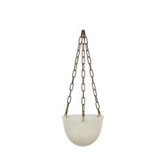 French Art Deco white alabaster bowl shaped lantern - 4708800