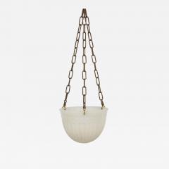 French Art Deco white alabaster bowl shaped lantern - 4708885