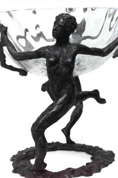 French Art Moderne Bronze Centerpiece with Two Female Figures - 4639624