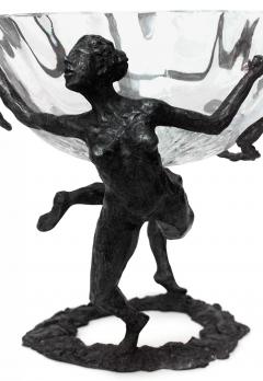 French Art Moderne Bronze Centerpiece with Two Female Figures - 4639625