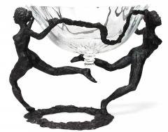 French Art Moderne Bronze Centerpiece with Two Female Figures - 4643897