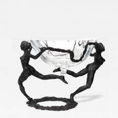 French Art Moderne Bronze Centerpiece with Two Female Figures - 4643902