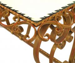 French Art Moderne Gilt Iron and Mirror Coffee Table - 1379202