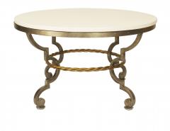 French Art Moderne Style Bronze and Limestone Coffee Table - 2787833