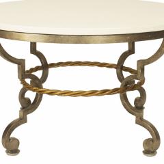 French Art Moderne Style Bronze and Limestone Coffee Table - 2787836
