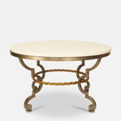 French Art Moderne Style Bronze and Limestone Coffee Table - 2789876