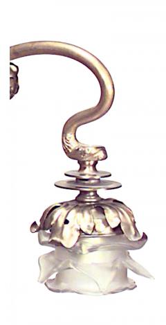 French Art Nouveau Brass Floral Chandelier - 4660800