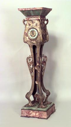 French Art Nouveau Bronze Dore Grandfather Clock - 514932