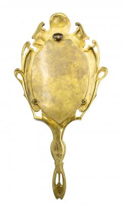 French Art Nouveau Bronze Dore Hand Mirror - 4673507