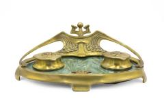 French Art Nouveau Bronze Dore Inkwell - 4195310