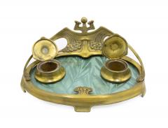 French Art Nouveau Bronze Dore Inkwell - 4195313