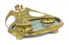 French Art Nouveau Bronze Dore Inkwell - 4195314